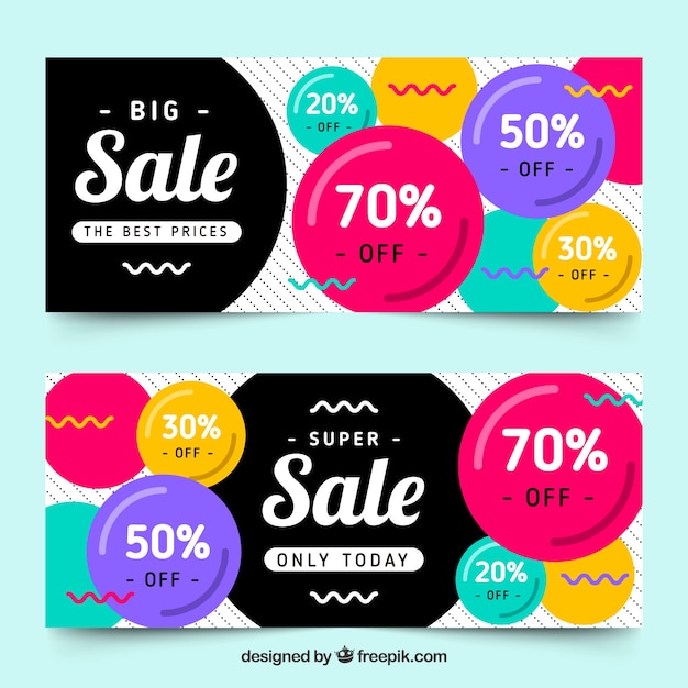 Free vector set of sale banners