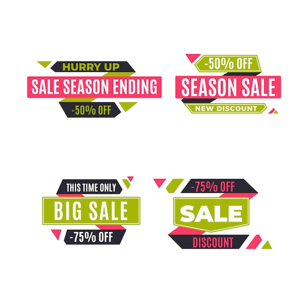 Set of Sale and Discount Promo Vector Templates – Free Vector Illustration Download