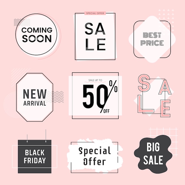 Set of sale and promotion badges vector