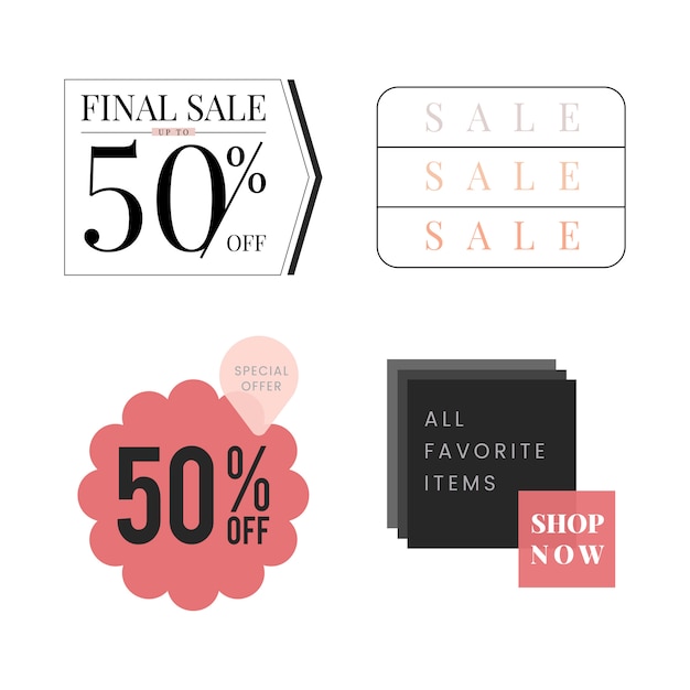 Set of sale promotion design template