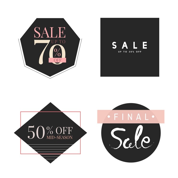 Free Vector set of sale promotion design template