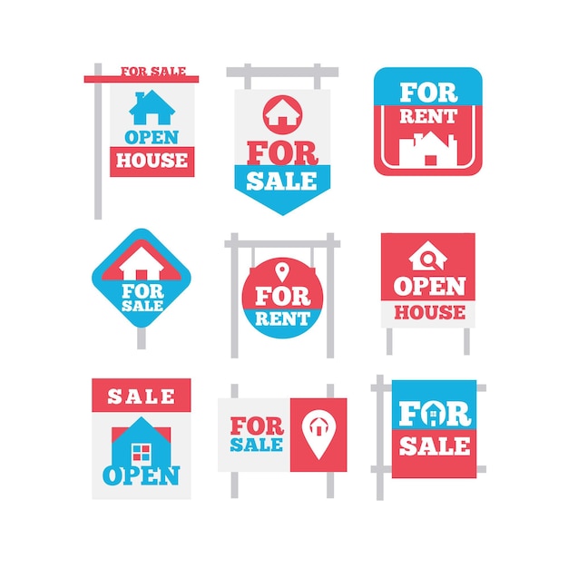 Set of sale real estate signs