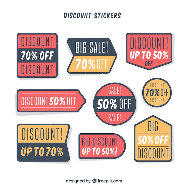 Free vector set of sale sticker