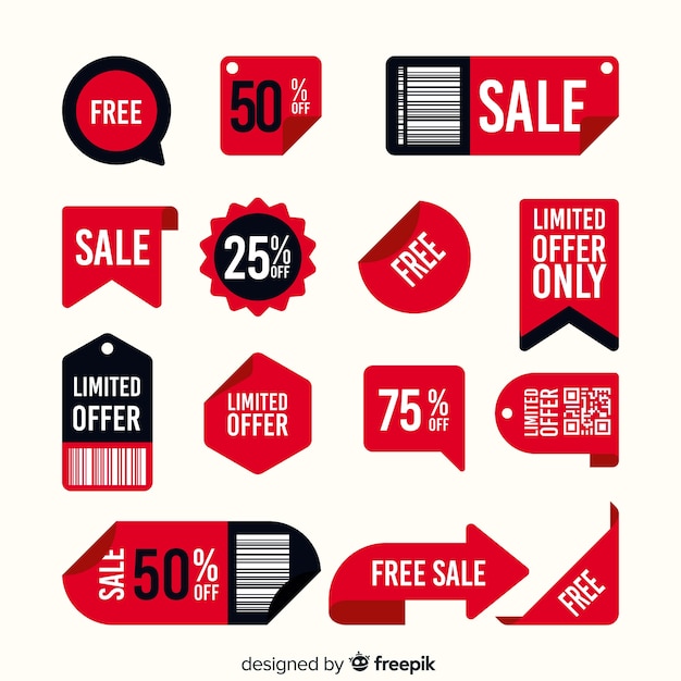 Set of sales label with different offers