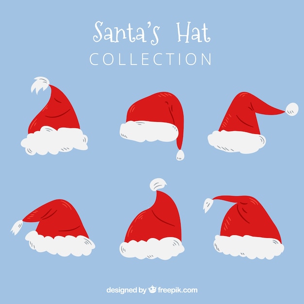 Free vector set of santa claus hats
