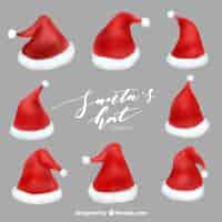 Free vector set of santa claus hats