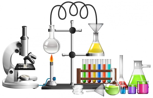 Free vector set of science equipments