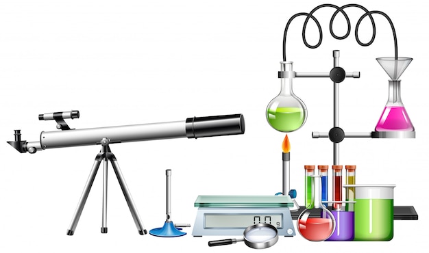 Set of science equipments 
