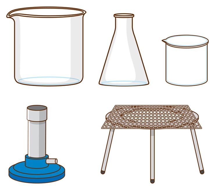 Free Vector set of science tools on white background