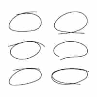 Free vector set of scribble style ovals