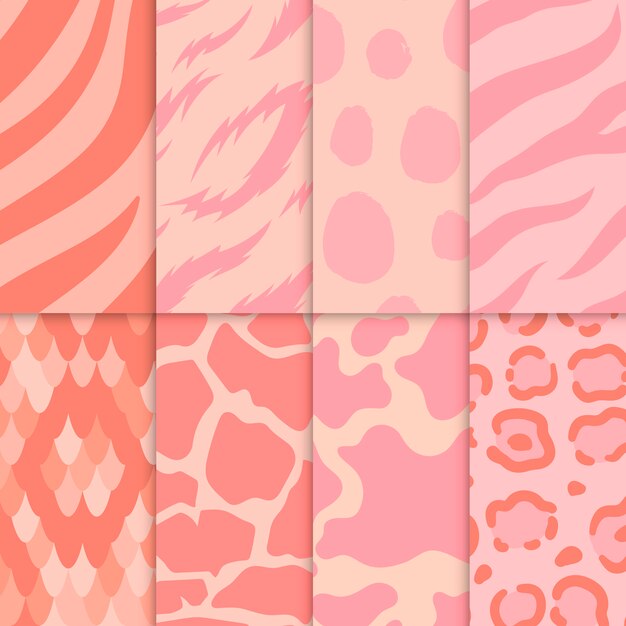 Free Vector set of seamless animal print pattern vectors