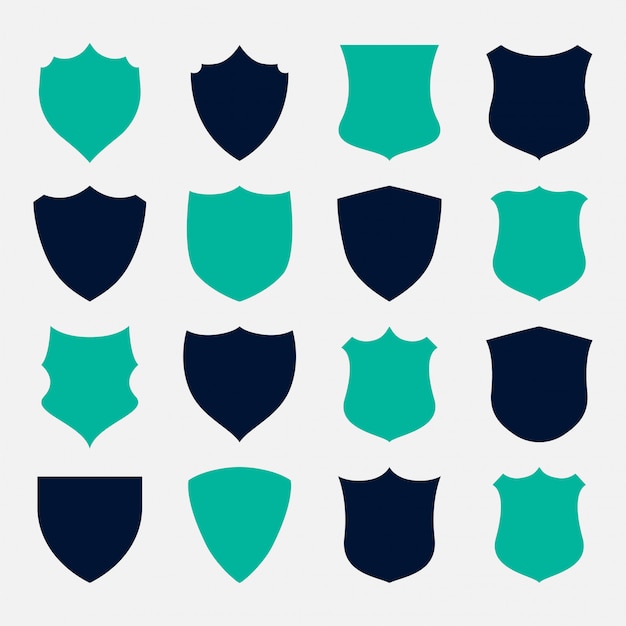Set of shield symbols and icons design