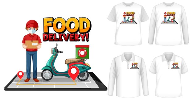 Set of shirt with delivery theme