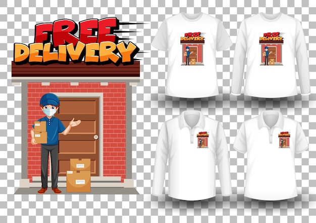 Set of shirt with delivery theme