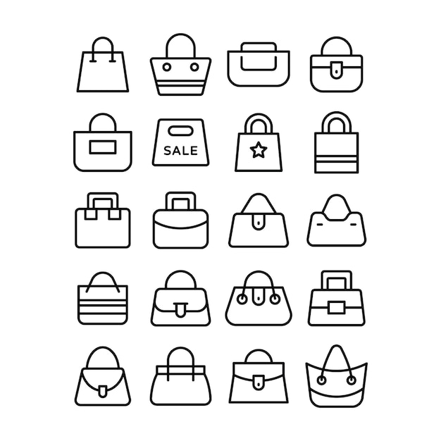 Set of shopping bag icons