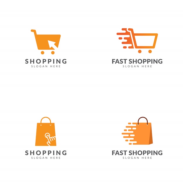 Set of shopping logo template vector design