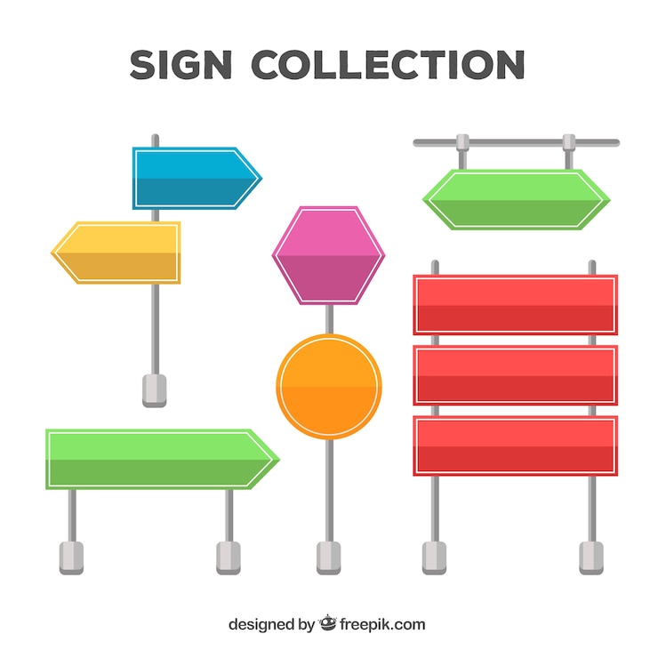 Free Vector set of signs in flat design