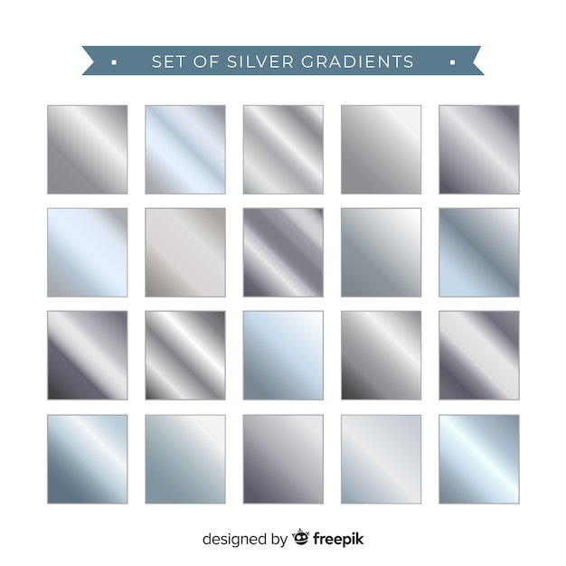 Set of silver gradient