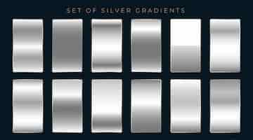 Free vector set of silver or platinum gradients