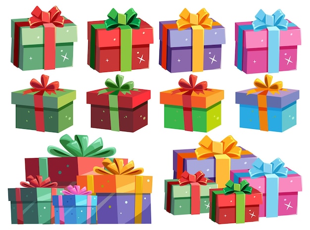 Free vector set of simple gift box