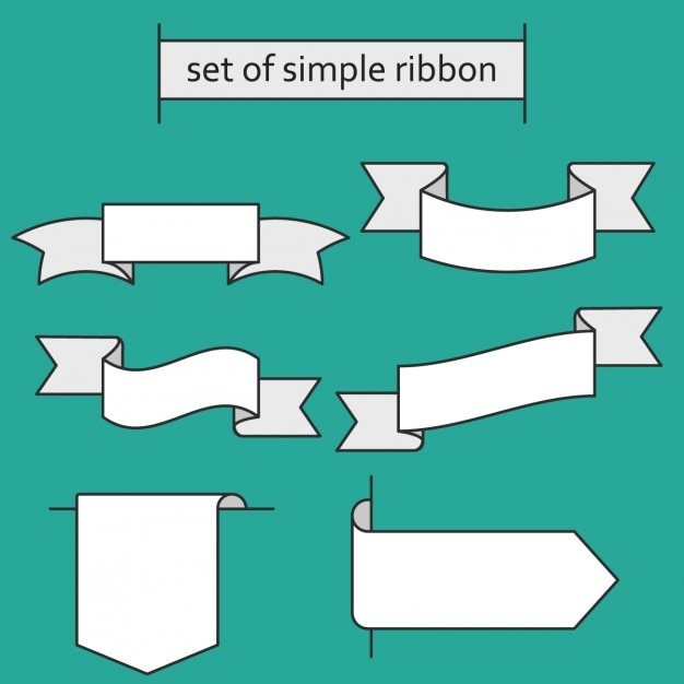 Free vector set of simple ribbons