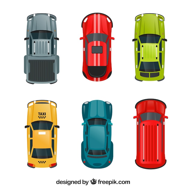 Top view family universal car icon. Comfortable auto vehicle, people city  transport isolated vector illustration in flat design. Stock Vector