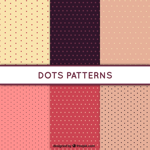 Set of six dotted patterns