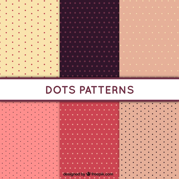 Free vector set of six dotted patterns