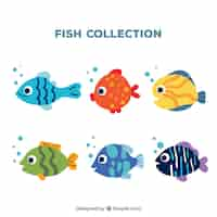 Free vector set of six fish