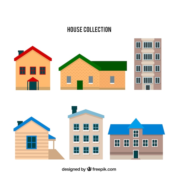 Set of six houses