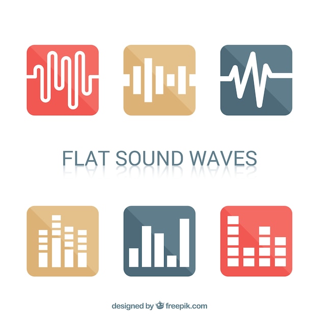 Set of six minimalist sound waves
