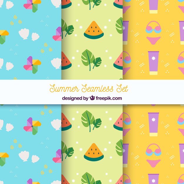 Set of six modern summer patterns