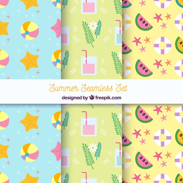 Set of six summer patterns