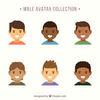 Free vector set of smiley men avatars