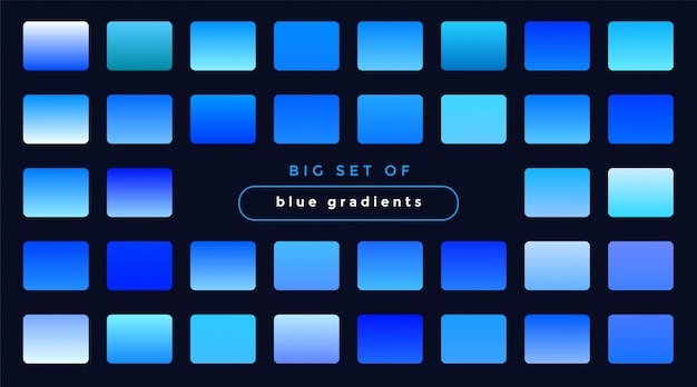 Set of smooth blue gradients