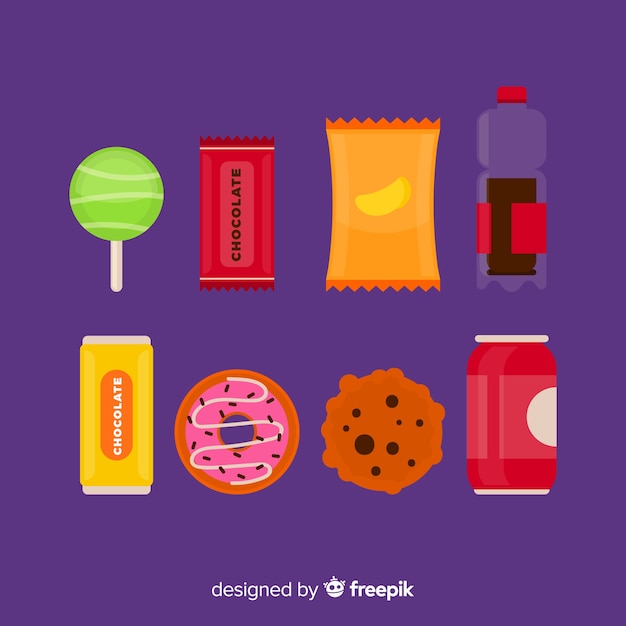 Free vector set of snacks