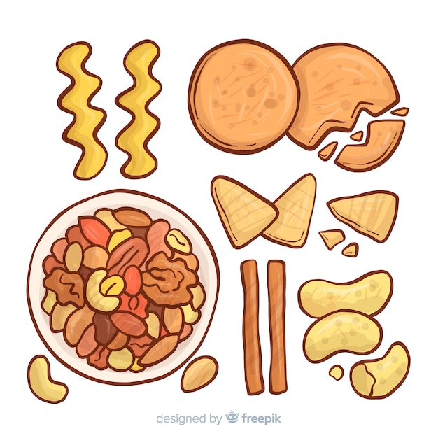 Free vector set of snacks