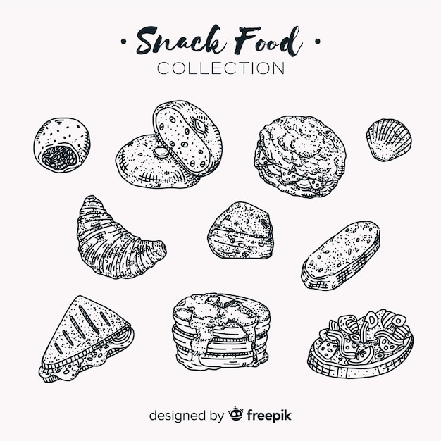 Vettore gratuito set di snack