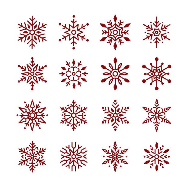 Set of snowflakes christmas design vector