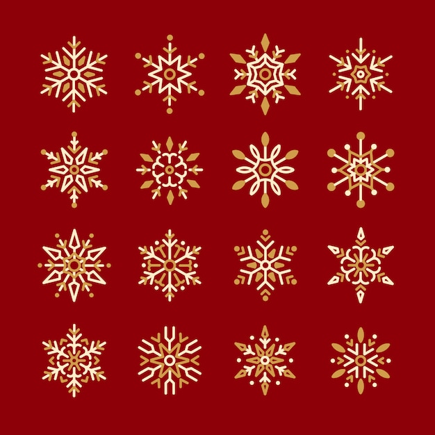 Set of Snowflakes Christmas design vector