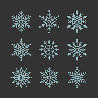 Set of snowflakes christmas design vector