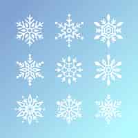 Free vector set of snowflakes christmas design vector