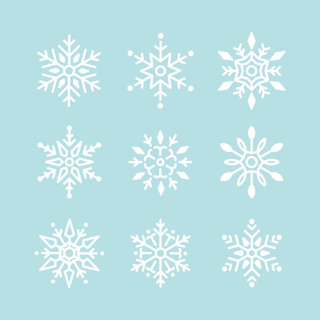 Free vector set of snowflakes christmas design vector