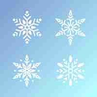 Free vector set of snowflakes christmas design vector