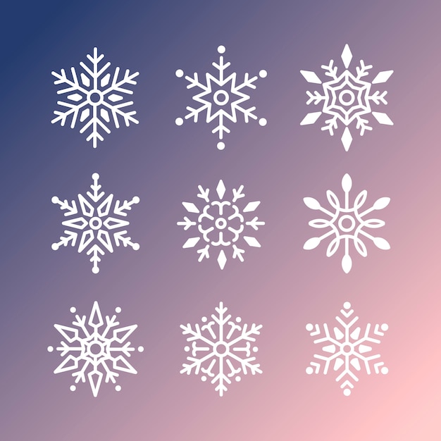 Free vector set of snowflakes christmas design