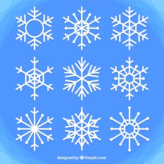 Набор снежинки в геометрическом стиле