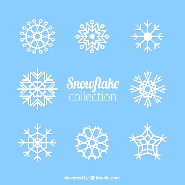 Free vector set of snowflakes with different forms