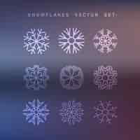 Free vector set of snowflakes