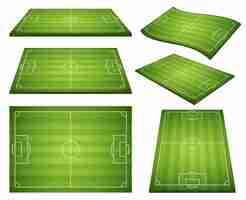 Free vector set of soccer green fields