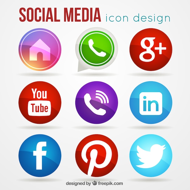 Free vector set of social media icons